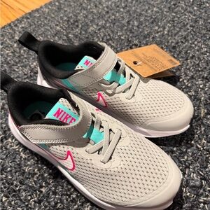 Nike Kids Gray and Pink Sneakers, Size 13c